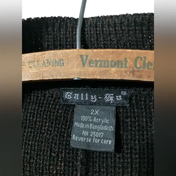 Tally Ho Sweater Poncho Size 2X Brown Fall Excellent Condition Cozy Holidays - Picture 6 of 6